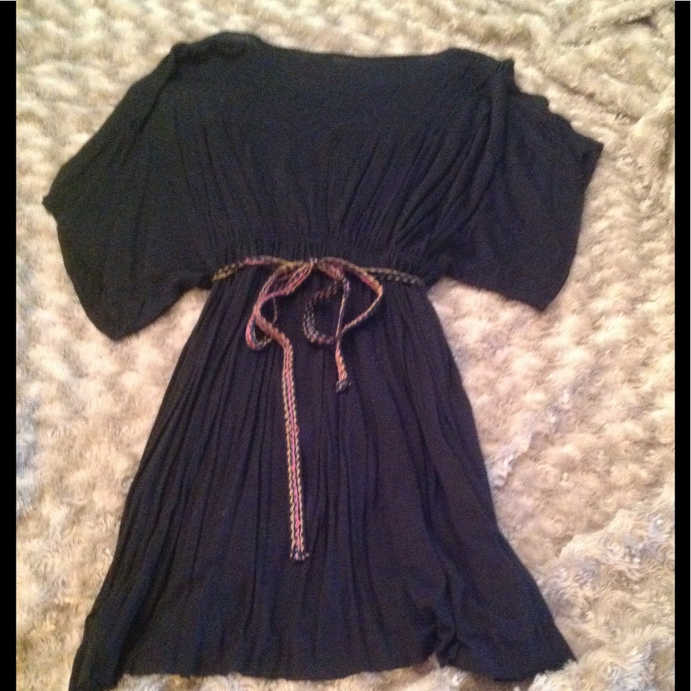 Anthro One Sept. Black dolman belted beaded tunic - Picture 4 of 5